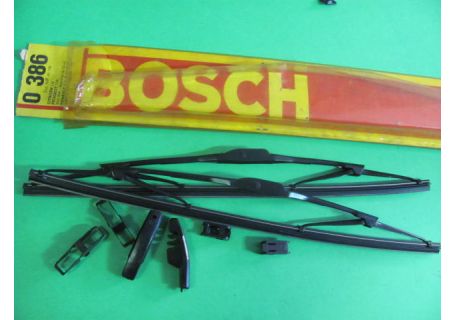 Coppia spazzole tergicristallo nere Bosch mm.350 (14'') Citroen LN - Peugeot 104, 204/304 - Berlina (4/'72-) - Renault R5, R16 (9/'75-) - Simca/Chrysler 1100 ('77-)