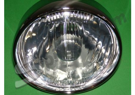 Faro Carello con cornice cromata e cuffia coprilampada Fiat 500F/L/R, 500 Giardinera, Autobianchi Bianchina bn. e Panoramica (3/'65 → )