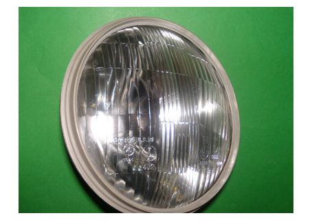 Faro asimmetrico (con luce di posizione) Carello diam. 170 Fiat 128 Berlina, Familiare ('69-'70) con bordo in plastica