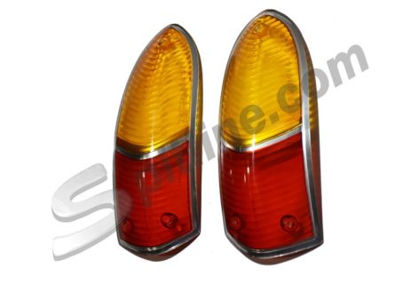 Coppia plastiche fanali posteriori Alfa Romeo Spider 1300/1600/1750 mod. Osso di Seppia ('66-'69)