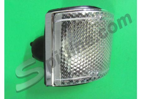 Fanale freccia anteriore destro con base in metallo cromato e cuffia Fiat 128 1^ serie