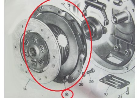 Meccanismo spingidisco frizione diam. 200 Lancia Fulvia Berlina ('70→), Fulvia Coupé 2^ serie, Fulvia 3, Fulvia Sport Zagato 5 marce, HF 1600 ('70-) etc.
