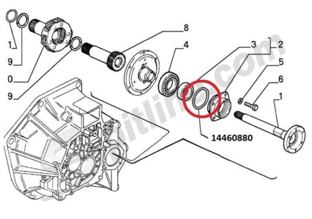 O-Ring per supporto ruotismi differenziale Lancia Delta 4x4, Integrale, Evoluzione - Fiat Coupè, Uno Turbo 1.4 
