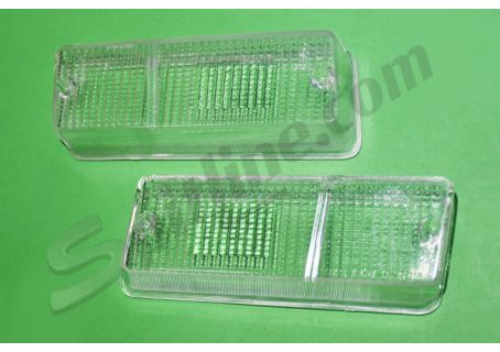 Coppia plastiche incolore Carello per fanali anteriori Fiat X1/9 1300 (piccola imperfezione)