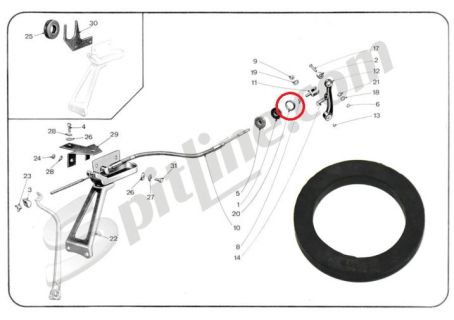 Rosetta per cavo frizione Lancia Fulvia (→'70)