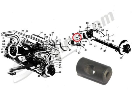 Perno fulcro molla correttore di frenata Lancia Fulvia dal '70