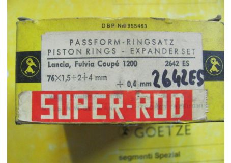 Serie fasce elastiche per pistoni diam. 76 +0,4 mm.  Goetze Passform 2642 ES Lancia Fulvia Coupè 1200