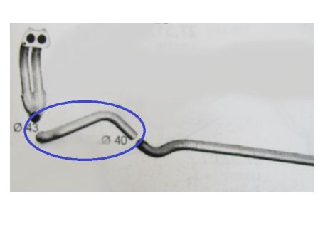 Tubo anteriore di scarico Fiat 1300/1500-Fiat 1500C ('65-'68)