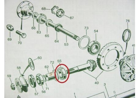 Cuscinetto pignone conico ponte posteriore Fiat 1100/103 - 1100/103D-E-H-TV - 1100D-1200 Gran Luce - 1200 Cabriolet - 1500 Cabriolet (118S) - Alfa Romeo Giulia 1300, TI, Giulia Super, Spider 1600, Sprint 1600, GT Junior, GT V. 1750 Bertone, Duetto 1300/16
