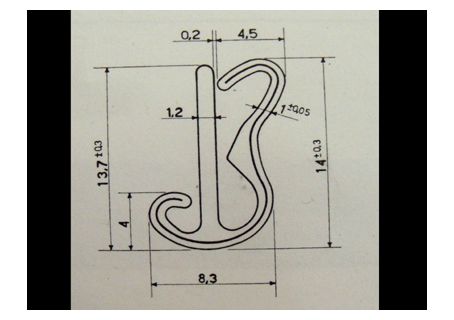 Profilo laterale cromato Innocenti Mini Minor-Cooper (spezzone Ml. 3,05)
