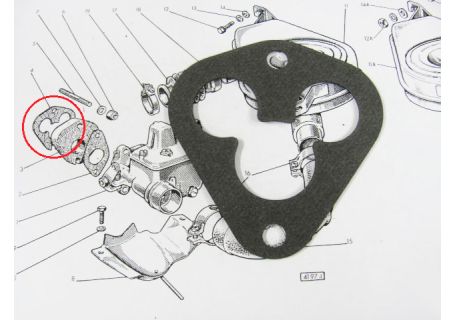 Guarnizione distanziale carburatore Fiat 500 F-L Giardiniera - Autobianchi Bianchina Panoramica