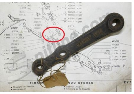 Leva rinvio sterzo originale 4134479 Fiat 124 Berlina, Special, Familiare, Coupé, Spider