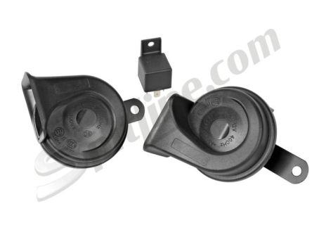 Coppia trombe bitonali elettromagnetiche 12V. 6A 105/118 dB con relé e staffe