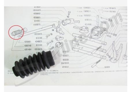 Cuffia protezione asta comando cambio Fiat 127, 128, X1/9, Ritmo
