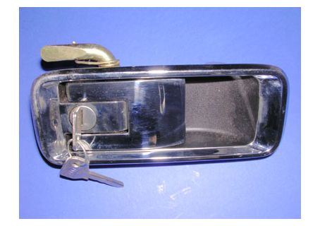 Maniglia porta dx con chiavi in zama cromata con interno nero Fiat 4290397