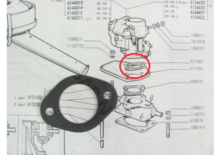 Guarnizione riparo carburatore Fiat 850, 850 Special