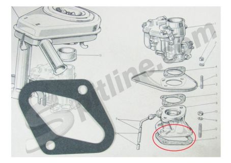 Guarnizione distanziale carburatore Fiat 600 ('55-'60), 600D ('60-'68)