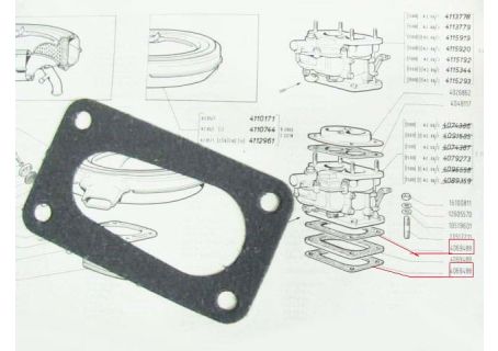 Guarnizione attacco carburatore Fiat 1300-1500