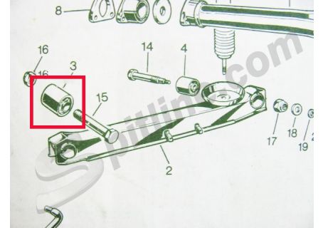 Boccola braccio sospensione posteriore Alfa Romeo Giulia T.I., Giulia Super 1600, GT Junior 1300 1^ serie, Duetto Spider Junior 1300 1^ serie - (Rif.105002553203)