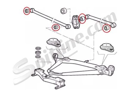 Boccola elastica in nylon barra trasversale sospensione posteriore Alfa Romeo Alfetta, Giulietta, Alfa 75, Alfa 90