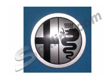 Stemma in metallo (diam. mm 48) per cerchio ruota in lega Alfa Romeo Spider ('89-'90) 