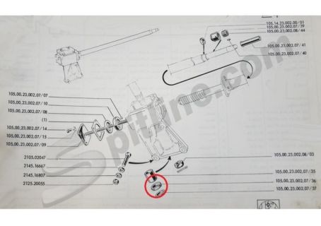 Paraolio per scatola sterzo Burman Alfa Romeo Giulia, GT Junior, GT V. 1750/2000 Bertone, 1750/2000 Berlina, Duetto 1300/1600/1750/2000