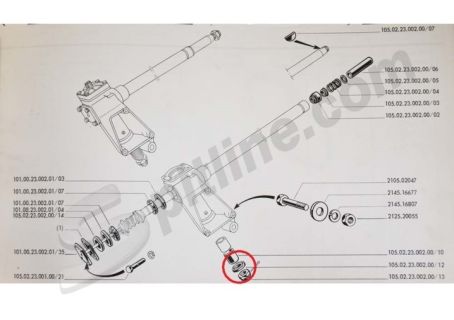 Paraolio per scatola sterzo ZF Alfa Romeo Giulia, GT Junior, GT V. 1750 Bertone, 1750Berlina, Duetto 1300/1600/1750