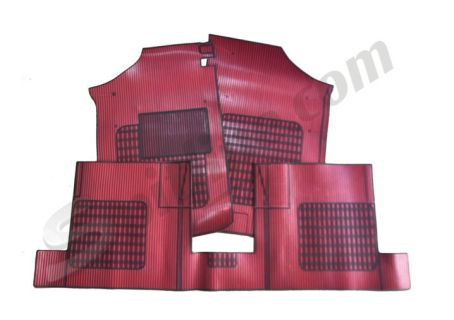 Serie tappetini in gomma rossa righe nere Volkswagen Golf 1100-1500 LS, Scirocco 1100-1500 TS