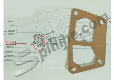 Guarnizione supporto pompa acqua Fiat 128, 128 Rally, 128 C, 128 Coupè S/SL, 128 Special 1300, Fiat X1/9