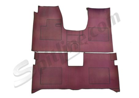 Serie tappetini in gomma rossa righe nere Renault R5 L-TL-GTL-LS-Alpine