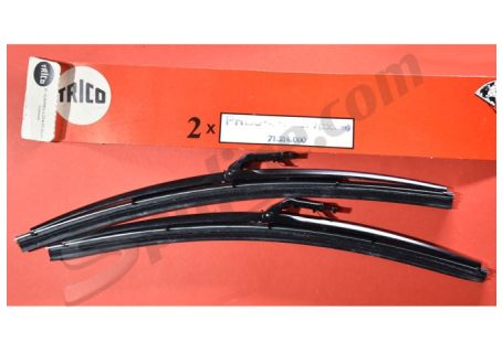 Coppia spazzole tergicristallo nere Carello Trico mm 330 attacco dritto Alfa Romeo GT Junior, Duetto Spider ('74→) - Fiat 124 Berlina e Familiare, 125 Berlina, 126, 127, 127 Special Campagnola, 600T, 850T, 850 Familiare - Lancia Fulvia Berlina ('70-'72) -