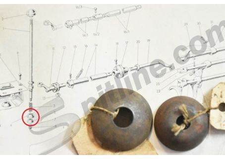 Calotta sferica e scodellino interno leva comando a mano cambio velocità Fiat 600, 600D