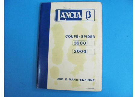 Libretto uso e manutenzione usato Lancia Beta Coupè, Spider 1600/2000 cc. (edizione XI-1975)