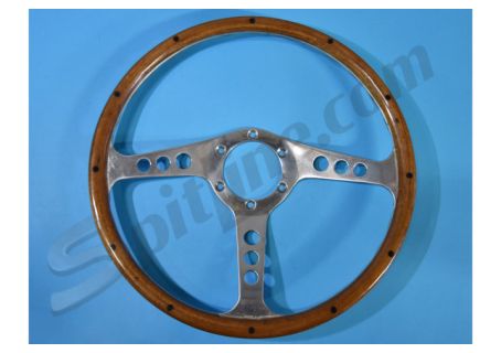 Volante usato diam. 385 mm corona in legno per auto d'epoca