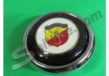 Pulsante clacson fondo bianco per volante Fiat 600 Abarth, Abarth 595, 695, 850 TC, 1000 TC
