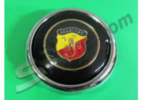 Pulsante clacson fondo nero per volante Fiat 600 Abarth, Abarth 595, 695, 850 TC, 1000 TC