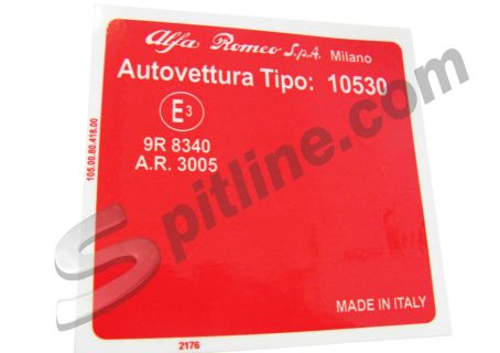 Adesivo per vano motore Alfa Romeo GT Junior 1300 (Tipo 10530)