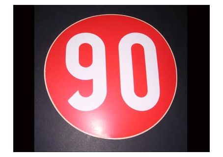 Adesivo rotondo 90 Km/h