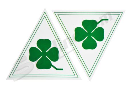 Coppia adesivi Quadrifoglio Verde (15,5 x 15 cm circa) Alfa Romeo serie Giulia - GT - etc.