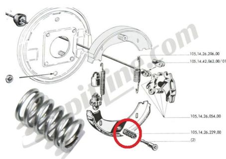 Molla per perno ganasce freno a mano Alfa Romeo serie Giulia 105/115