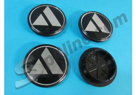 Serie 4 borchiette coprimozzo (diam. esterno mm 55) per cerchi ruota Autobianchi A112 Elegant