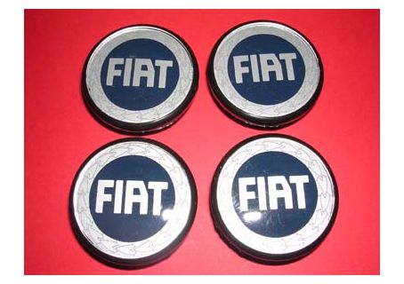 Serie 4 borchiette coprimozzo per cerchi ruota Fiat diam.50 logo centenario