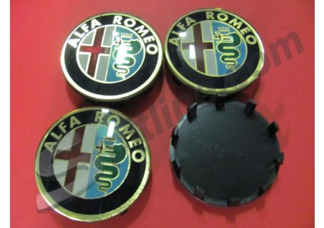 Serie 4 borchiette coprimozzo per cerchi ruota Alfa Romeo diam. 60