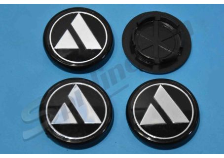 Serie 4 borchiette coprimozzo (diam. esterno mm 59) per cerchi ruota Autobianchi A112 Elegant