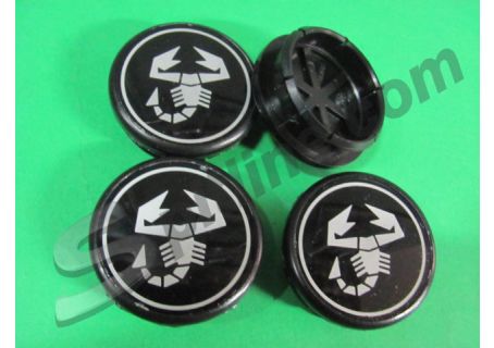 Serie 4 borchiette coprimozzo diam. 50 per cerchi ruota con logo Abarth