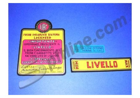 Serie adesivi (serbatoio olio freni) Fiat Balilla 3/4 marce