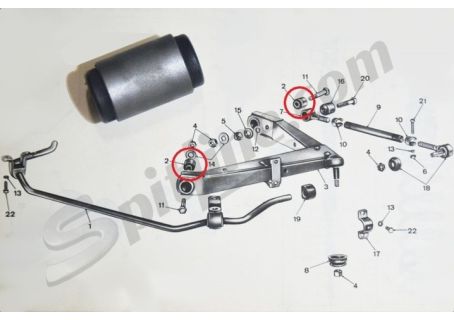 Boccola elastica braccio sospensione posteriore Lancia Beta Montecarlo - Fiat X1/9