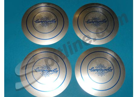 Serie 4 borchie coprimozzo Campagnolo (diam. mm 82 circa) per cerchi in lega