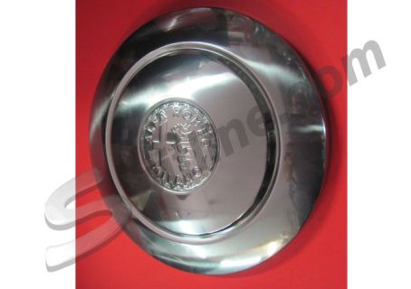 Coppa ruota Alfa Romeo Giulia 1300 ('66), GT Junior ('66-'68), Duetto Spider 1300 Junior 1^ serie Osso di Seppia - Per cerchio con bugne per il fissaggio