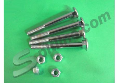Serie 4 bulloni cromati (8x80) per fissaggio paraurti Fiat 500 N/D/F/R, Fiat 600, 127, 132 - Autobianchi Bianchina